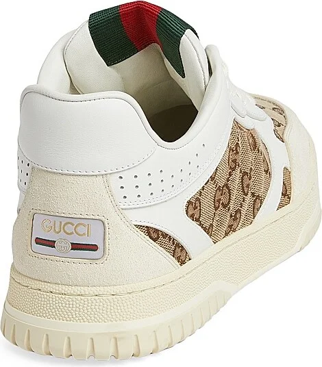Men's Re-Web GG Canvas Sneakers - Ivory Beige - Size 13 - Image 3