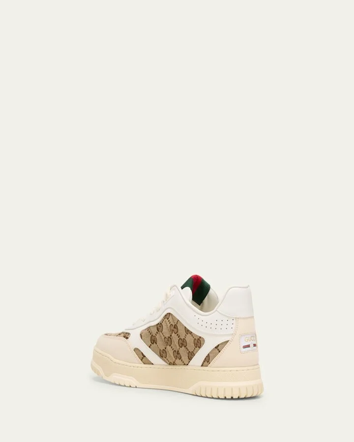 Men's Re-Web GG Supreme Canvas and Leather Sneakers - Image 4