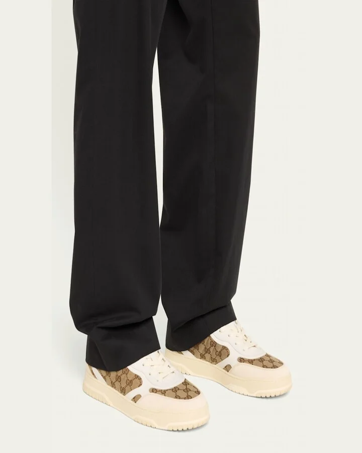 Men's Re-Web GG Supreme Canvas and Leather Sneakers - Image 10