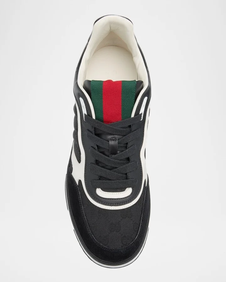 Men's Re-Web GG Supreme Canvas and Leather Sneakers - Image 6