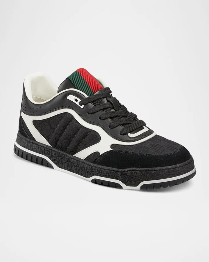 Men's Re-Web GG Supreme Canvas and Leather Sneakers - Image 7