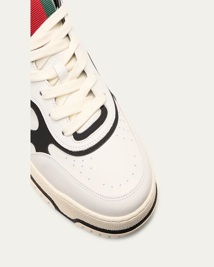 Men's Re-Web Gummed Calf Leather Sneakers - Image 3