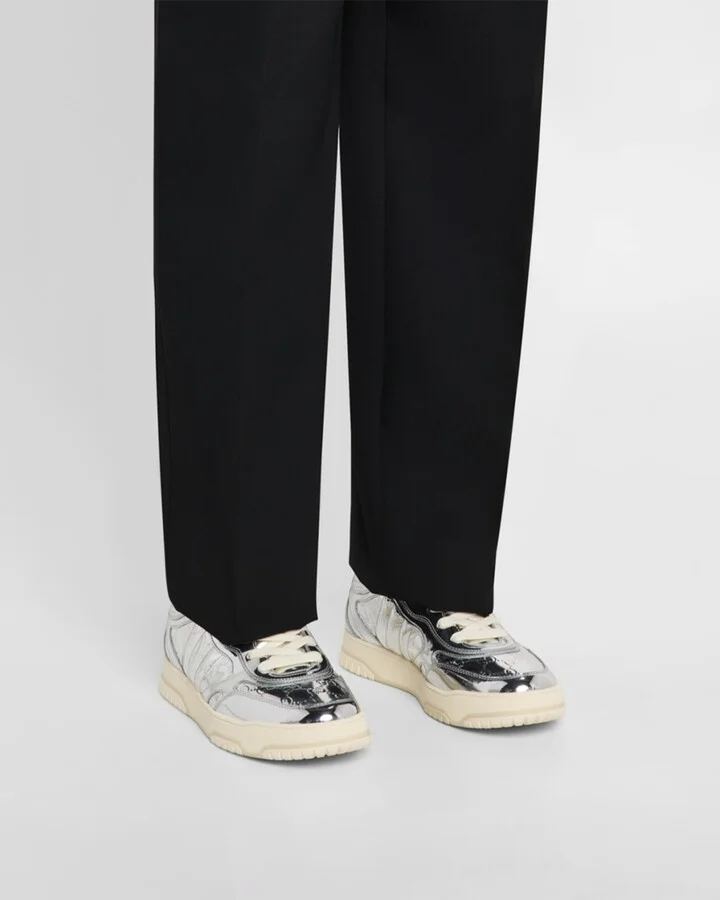 Men's Re-Web Mirror Leather Fashion Sneakers - Image 6