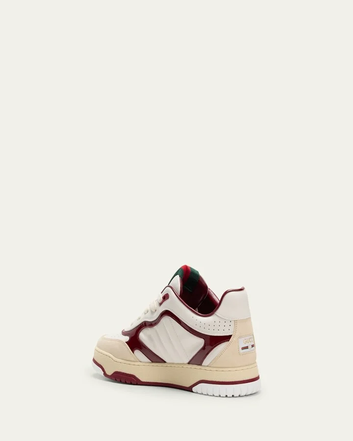 Men's Re-Web Suede and Calf Patent Leather Sneakers - Image 4