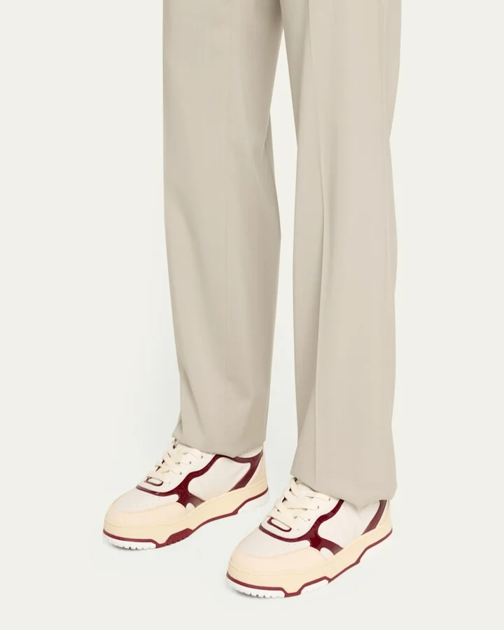 Men's Re-Web Suede and Calf Patent Leather Sneakers - Image 7