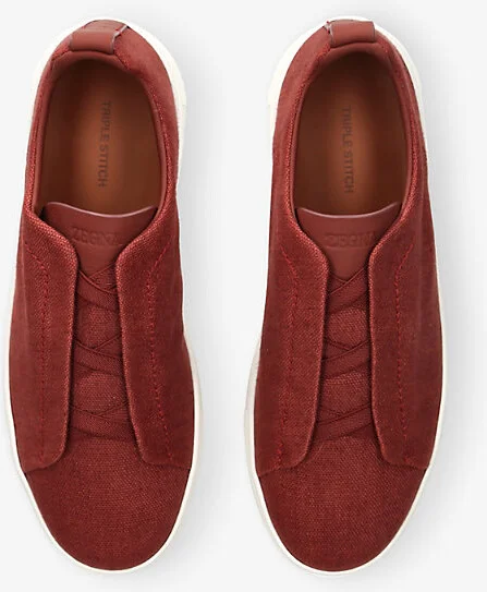 Mens Red/Other X3 Triple Stitch Woven Low-Top Trainers Eur 42.5 / 8.5 Uk Men - Image 2