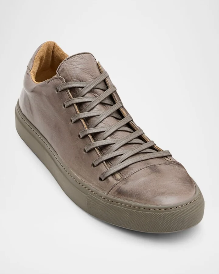 Men's Reed Leather Low-Top Sneakers - Image 4
