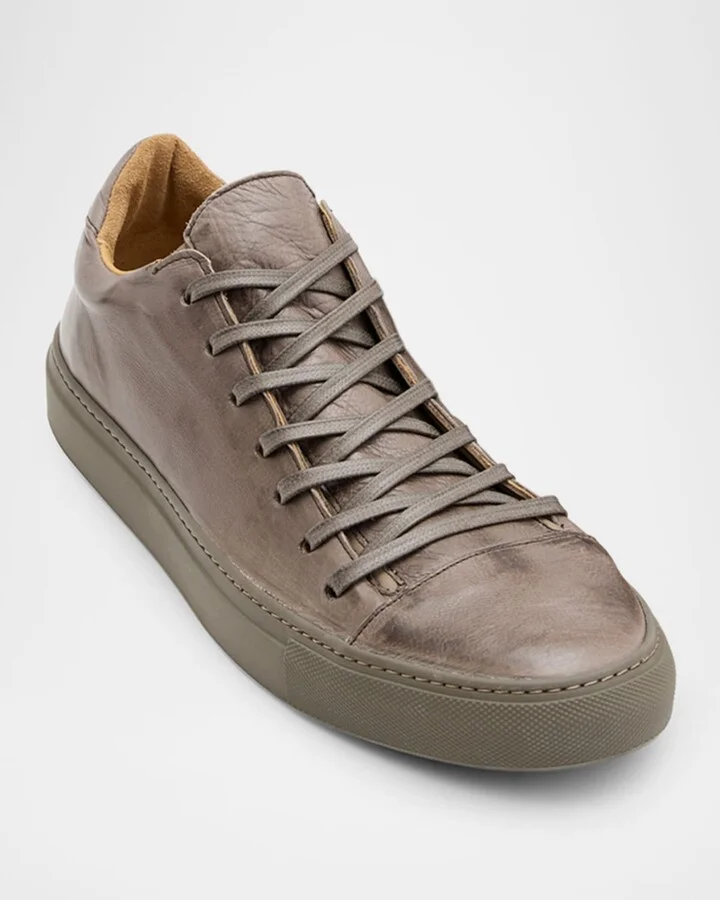 Men's Reed Leather Low-Top Sneakers - Image 10