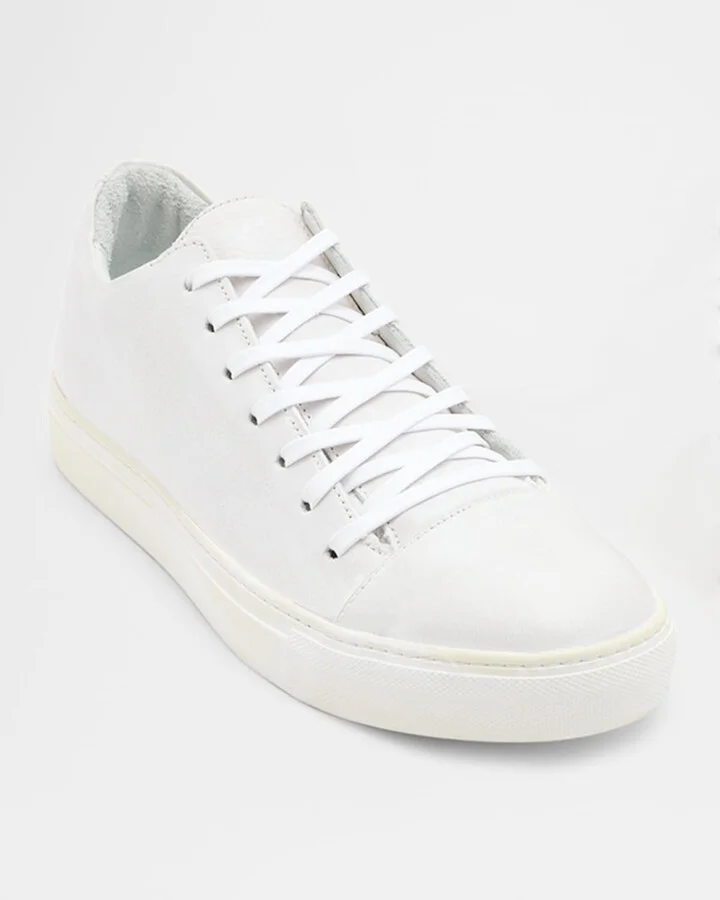 Men's Reed Leather Low-Top Sneakers, Black - Image 6