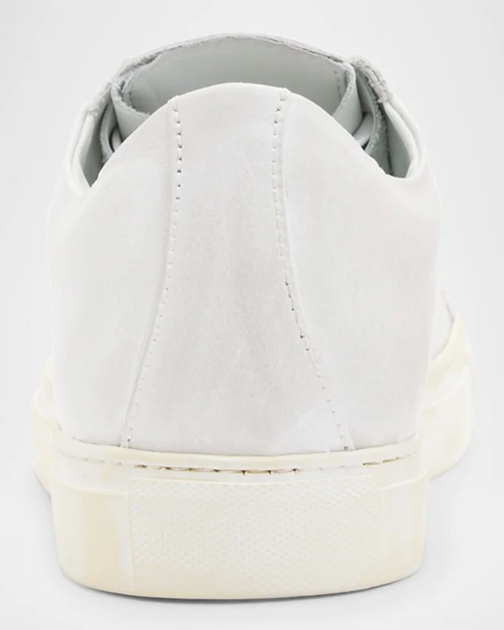 Men's Reed Leather Low-Top Sneakers, Black - Image 7