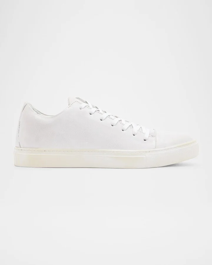 Men's Reed Leather Low-Top Sneakers, Black
