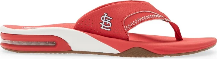 Men's REEF St. Louis Cardinals Fanning Bottle Opener Sandals - Image 3