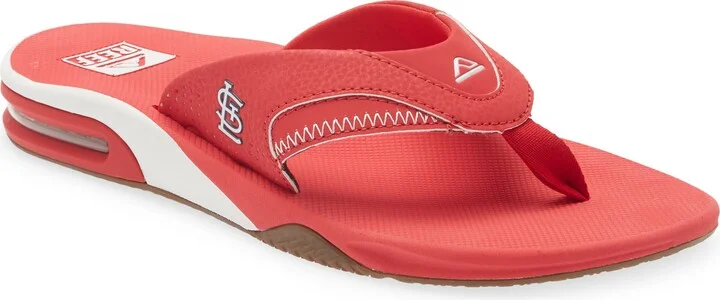 Men's REEF St. Louis Cardinals Fanning Bottle Opener Sandals