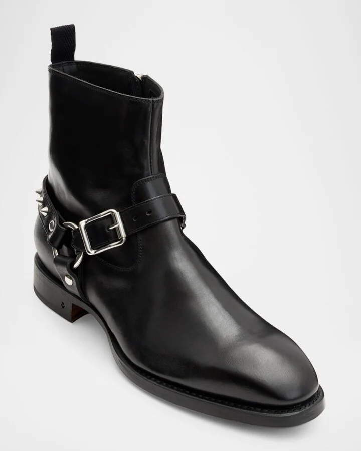 Men's Regent Harness Leather Ankle Boots - Image 4