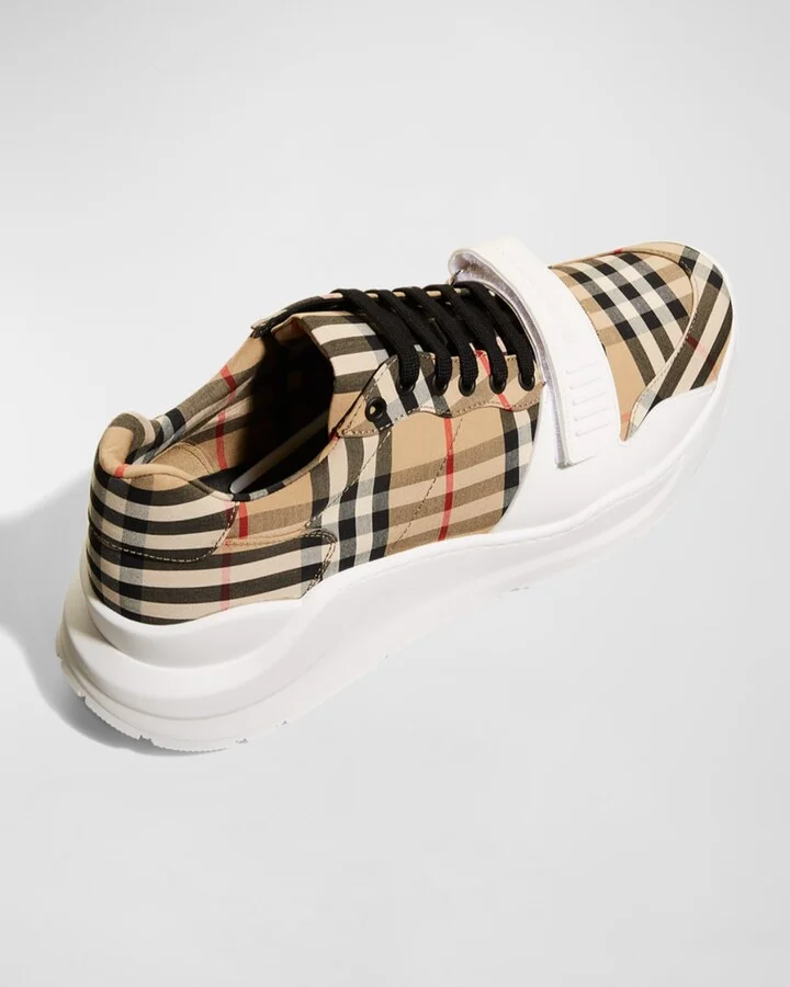 Men's Regis Check Trainer Sneakers - Image 2