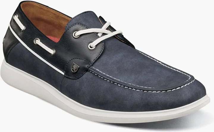 Men's Reid Moc Toe Boat Shoe In Navy