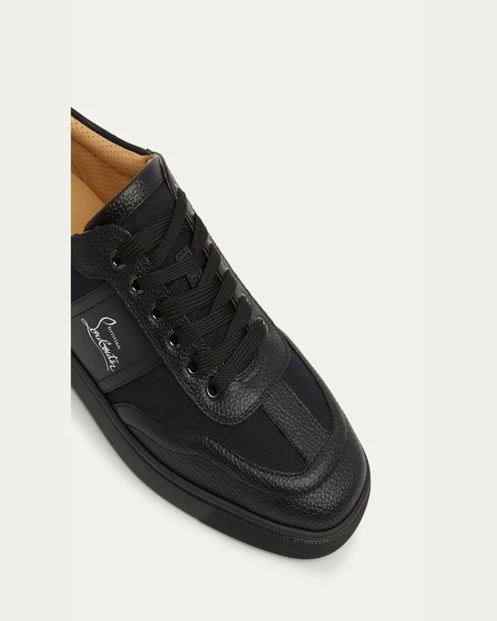 Men's Retero Canvas and Leather Low-Top Sneakers - Image 3