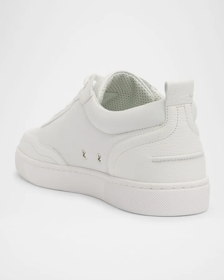 Men's Retero Grained Leather Low-Top Sneakers - Image 3