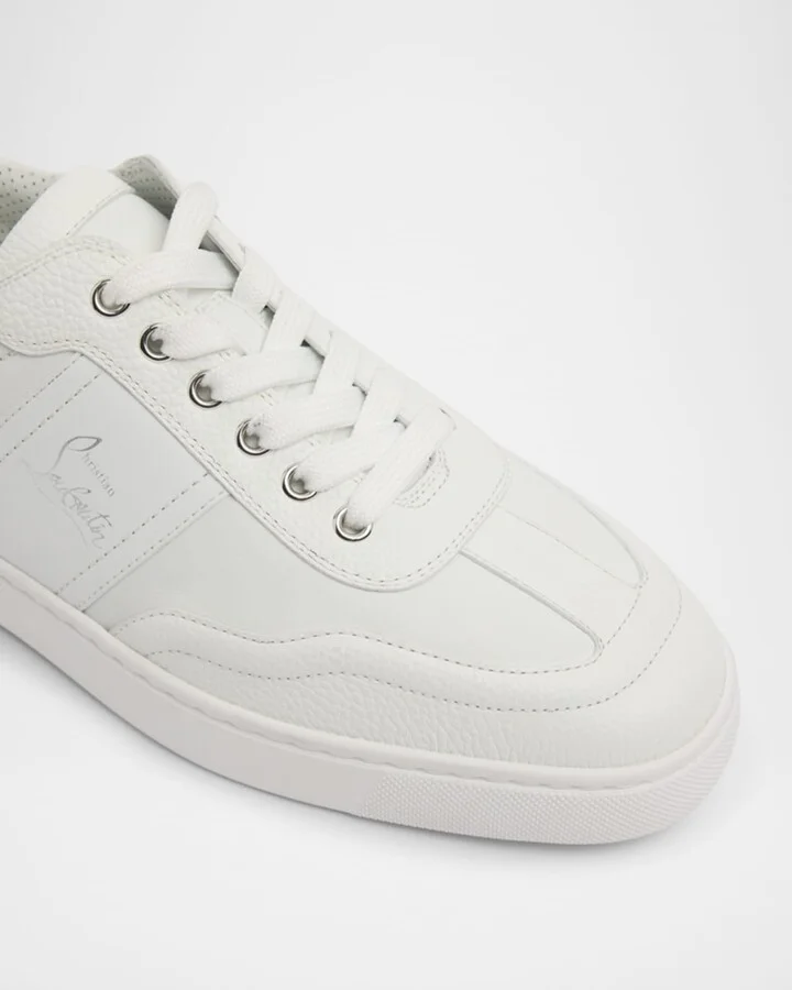 Men's Retero Grained Leather Low-Top Sneakers - Image 5