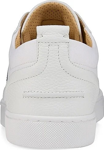 Men's Retero Leather Low Top Sneakers - White Navy - Size 6.5 - Image 3