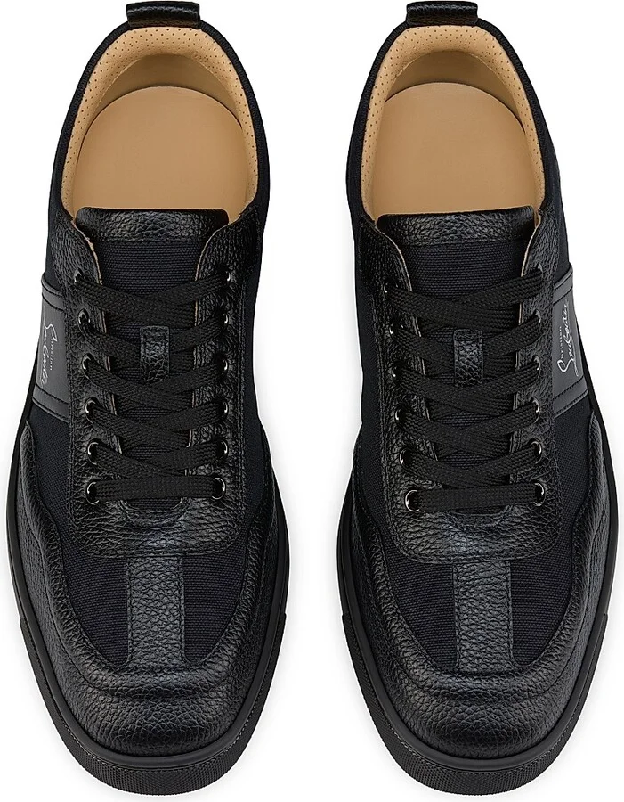 Men's Retero Leather Low Top Sneakers - White Navy - Size 6.5 - Image 8