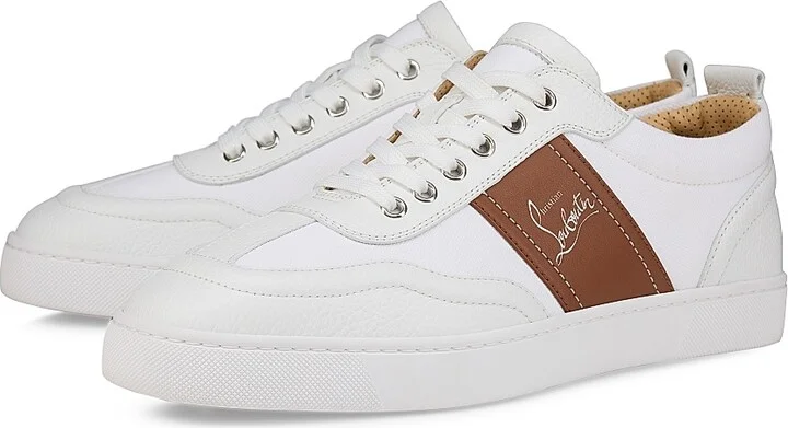 Men's Retero Leather Low Top Sneakers - White Navy - Size 6.5 - Image 11