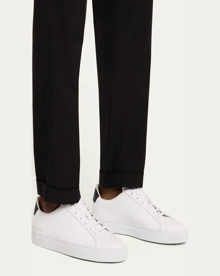 Men's Retro Classic Bicolor Leather Low-Top Sneakers - Image 7