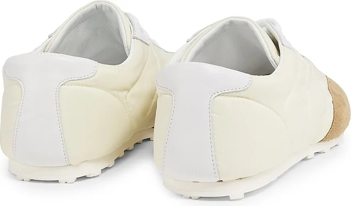 Men's Retro Suede-Detailed Sneakers - Off White - Size 8 - Image 3