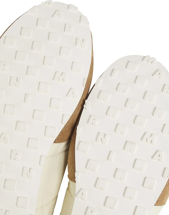Men's Retro Suede-Detailed Sneakers - Off White - Size 8 - Image 5