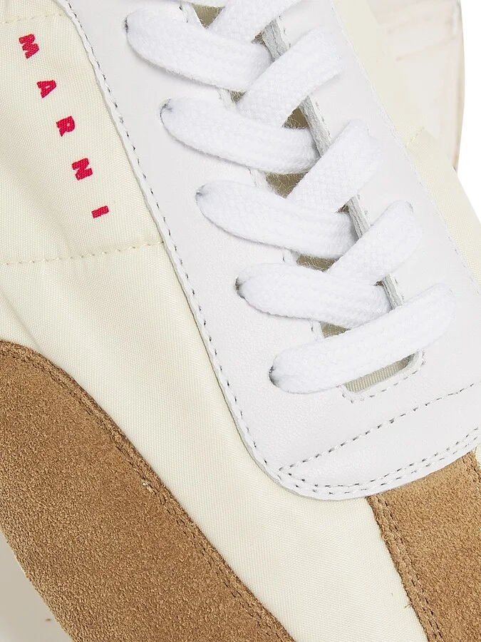 Men's Retro Suede-Detailed Sneakers - Off White - Size 8 - Image 6
