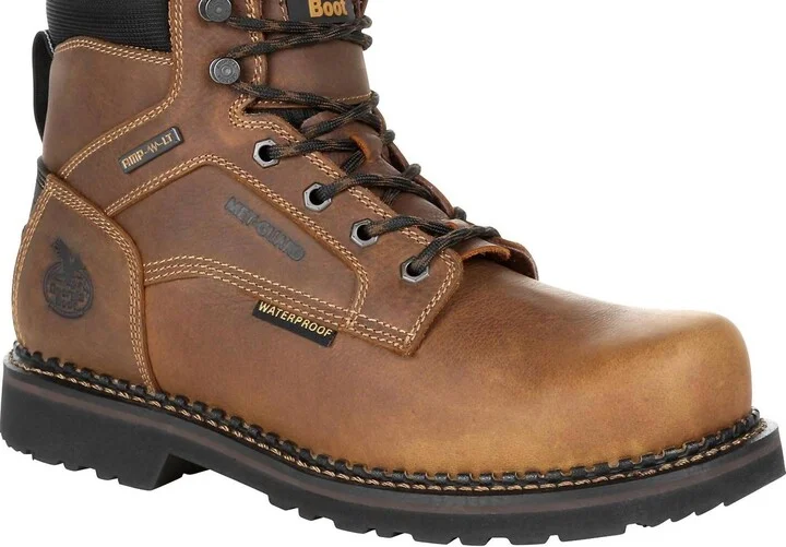Men's Revamp Steel Toe Internal Met-Guard Waterproof Work Boot - Medium Width In Brown