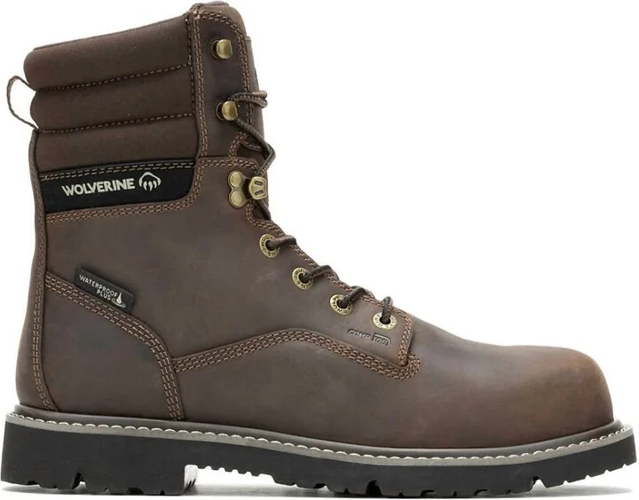 Men's Revival 8" Composite Toe Work Boots In Dark Brown