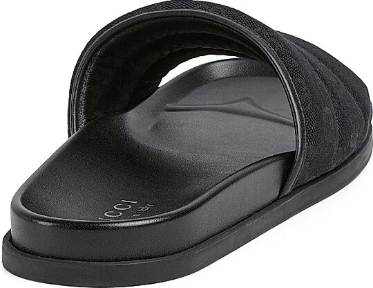 Men's Rhein GG Canvas Slide Sandals - Black - Size 14 - Image 3
