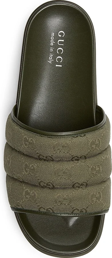 Men's Rhein GG Canvas Slide Sandals - Black - Size 14 - Image 8