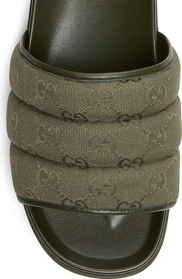 Men's Rhein GG Canvas Slide Sandals - Black - Size 14 - Image 9