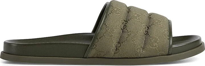 Men's Rhein GG Canvas Slide Sandals - Black - Size 14 - Image 10