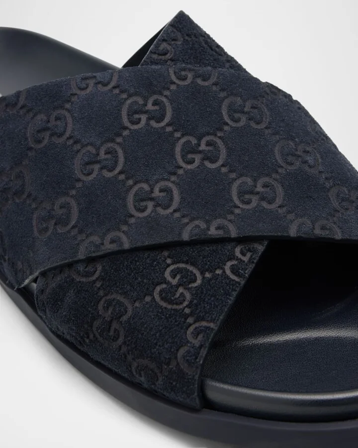 Men's Rhein GG Suede Crisscross Side Sandals - Image 2