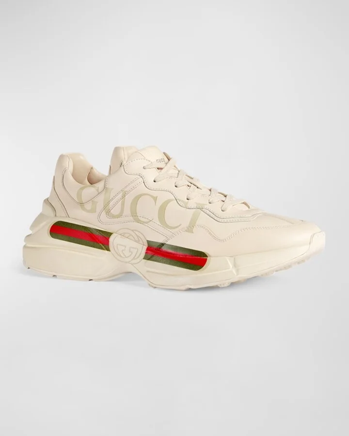 Men's Rhyton Retro Logo Sneakers - Image 4