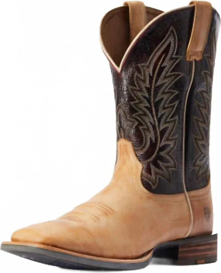Men's Ridin High Western Wide Square Toe Boot In Brown