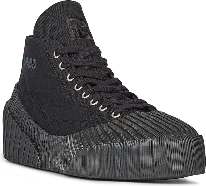 Men's Riff Canvas High-Top Sneakers - Black - Size 11 - Image 2