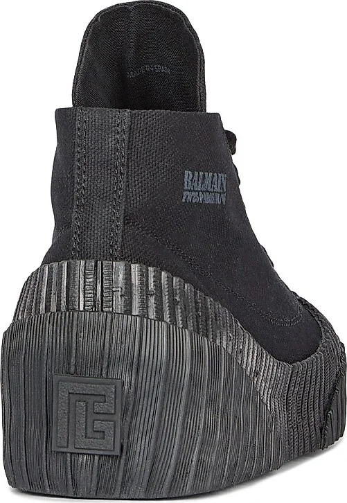 Men's Riff Canvas High-Top Sneakers - Black - Size 11 - Image 3