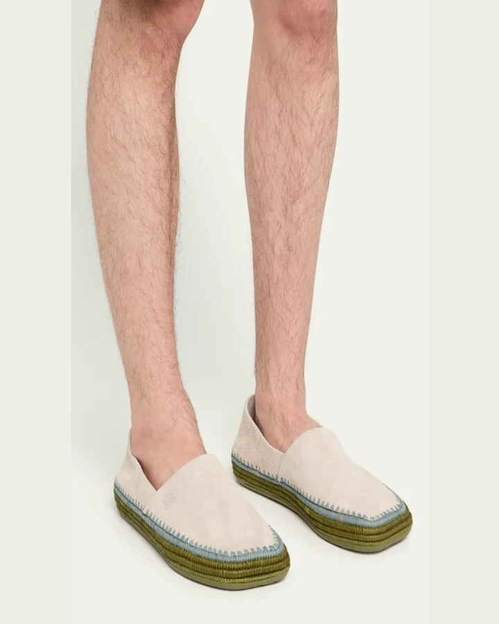 Men's Rio Suede and Raffia Espadrilles - Image 7