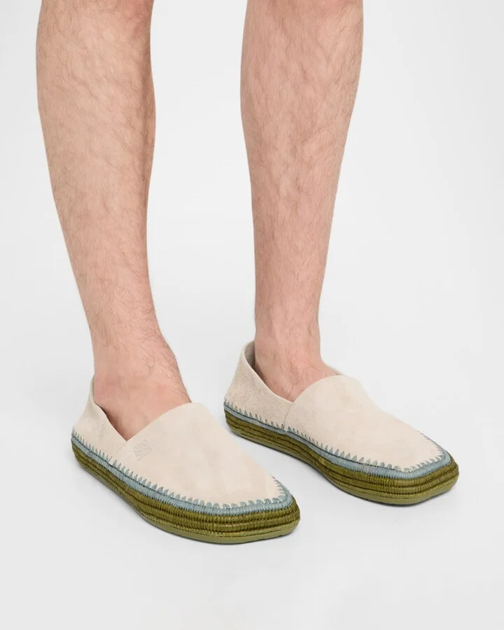 Men's Rio Suede and Raffia Espadrilles - Image 4