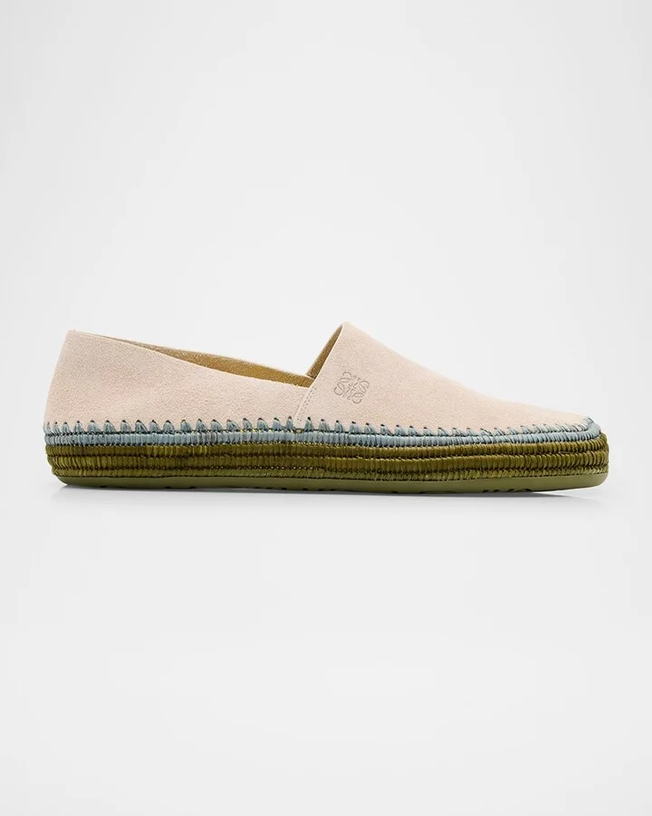 Men's Rio Suede and Raffia Espadrilles