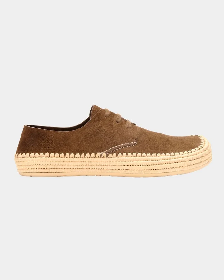 Men's Rio Suede and Raffia Lace-Up Shoes