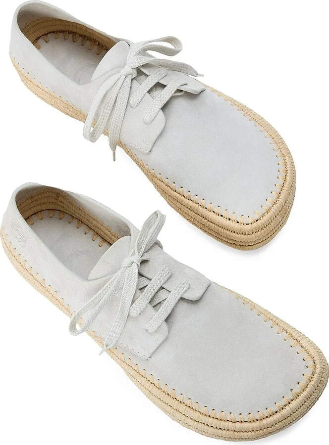 Men's Rio Suede Lace-Up Espadrilles - Light Grey - Size 7 - Image 3