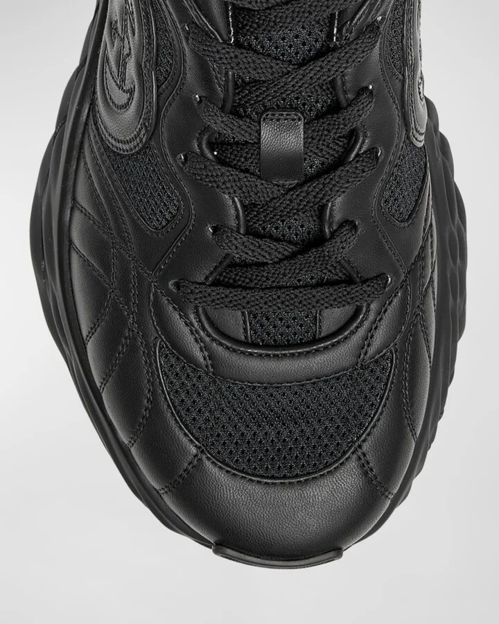 Men's Ripple Mesh and Leather Low-Top Sneakers - Image 4
