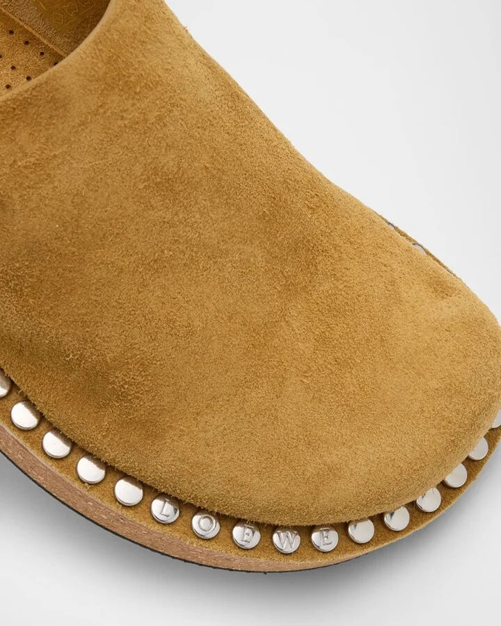 Men's Rivet Calfskin Suede Mules - Image 11