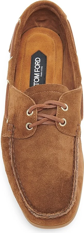 Men's Robin Suede Boat Shoes - Tobacco Amber - Size 10 - Image 4
