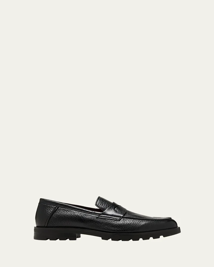 Men's Rock Deerskin Lug-Sole Penny Loafers